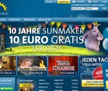 10 Jahre Sunmaker: 10 Euro für 1 Euro Einzahlung